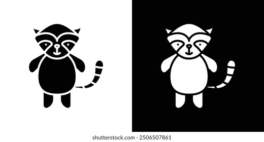 raccoon icon Thin line illustration set