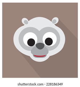 raccoon icon.cartoon style vector