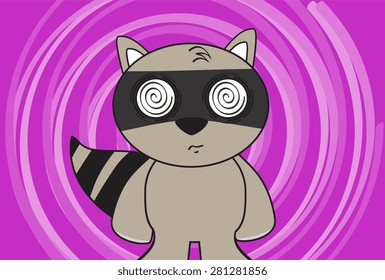 raccoon kid cartoon expression  background in vector format very easy to edit