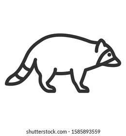 raccoon, linear icon. Editable stroke