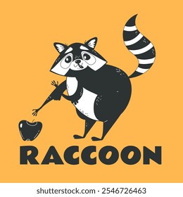 Raccoon logo isolated concept. Vector graphic design illustration