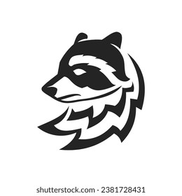 plantilla de logotipo de raccoon Aislado. Identidad de marca. Gráfico de vectores de resumen de iconos