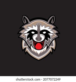 icono de plantilla de vector de logotipo raccoon