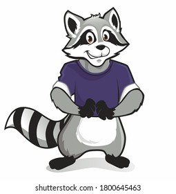 raccoon mascot cartoon in vector