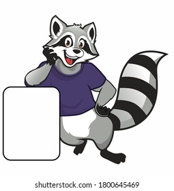 raccoon mascot cartoon in vector