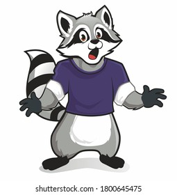 raccoon mascot cartoon in vector