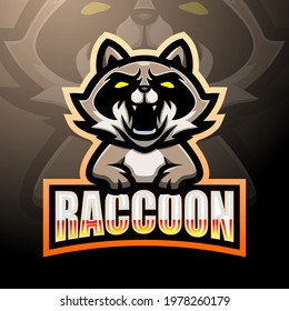 Raccoon mascot esport logo design
