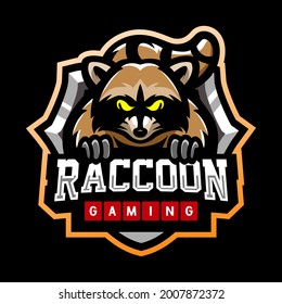 Raccoon Mascot Esport Logo Design