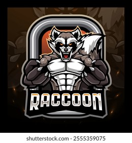 Raccoon mascot esport logo  design