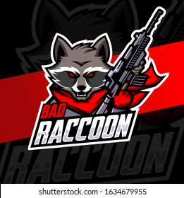 Raccoon Mascot Esport Logo Designs