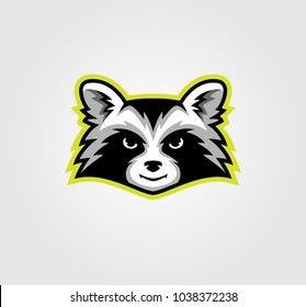 Raccoon mascot logo design vector