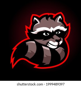 Raccoon mascot logo design vector with modern illustration concept style for badge, emblem and t-shirt printing. Suitable for sport mascot, team logo or gaming.