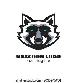 Raccoon mascot logo design vector