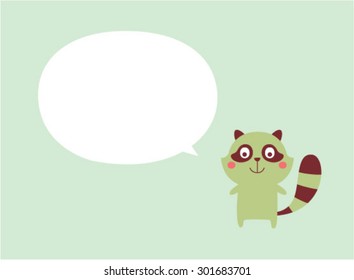 raccoon message card