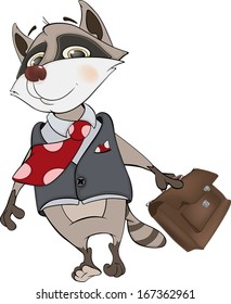 Raccoon office clerk cartoon 