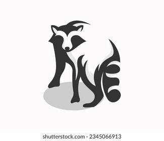 the raccoon is on the defensive logo icon symbol design template illustration inspiration