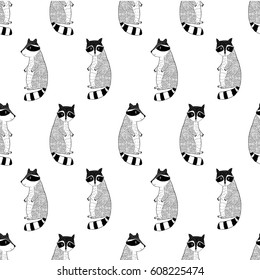 raccoon pattern for print design.