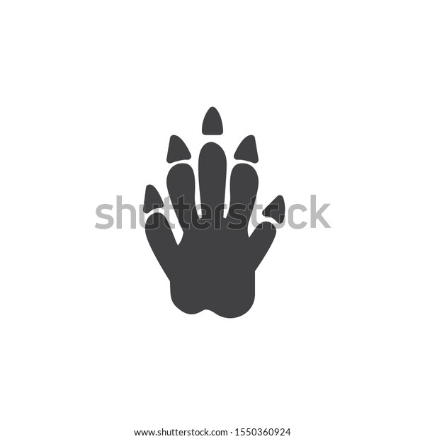 Ægte Bevidst obligat Raccoon Paw Print Vector Icon Filled Stock Vector (Royalty Free) 1550360924