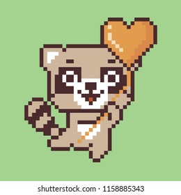 Raccoon pixel design