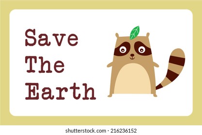 raccoon save the earth illustration