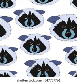 raccoon seamless pattern vector illustration