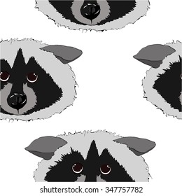 raccoon seamless pattern vector illustration