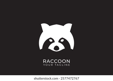 Raccoon silhouette logo design, simple raccoon logo, raccoon head logo vector