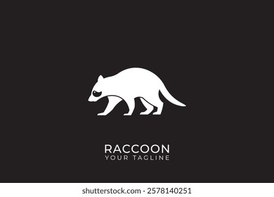 Raccoon silhouette logo design, simple raccoon logo, raccoon head logo vector