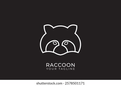 Raccoon silhouette logo design, simple raccoon logo, raccoon head logo vector