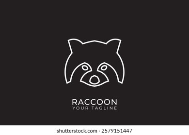 Raccoon silhouette logo design, simple raccoon logo, raccoon head logo vector