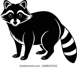 Diseño de Ilustración vectorial de silueta de mapache