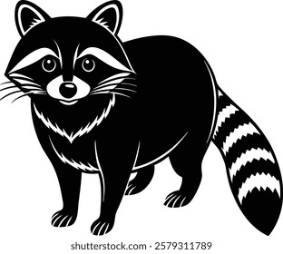 Raccoon Silhouette in Vector Illustration Style