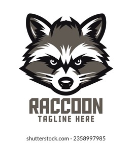 Logo de la mascota deportiva de Raccoon: Plantilla de logotipo de dibujos y modelos de animales