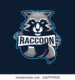 RACCOON SPORTS LOGO TEMPLATE VECTOR