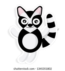 raccoon sticker vector