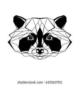 Raccoon stylized triangle polygonal model
