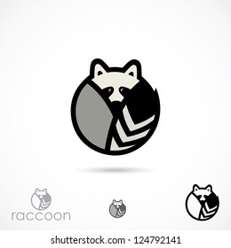 Raccoon symbol - vector illustration