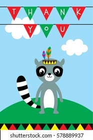raccoon thank you card