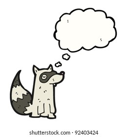 raccoon with thought bubble