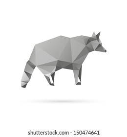 Raccoon triangle shape abstract isolated on a white backgrounds