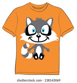 raccoon / T-shirt graphics / cute cartoon characters / cute graphics for kids / Book illustrations / textile graphic