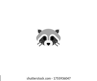 Raccoon vector flat icon. Isolated raccoon emoji illustration 