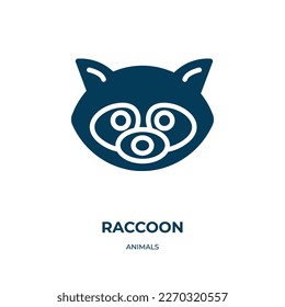 raccoon vector icon. raccoon, character, cartoon filled icons from flat animals concept. Isolated black glyph icon, vector illustration symbol element for web design and mobile apps