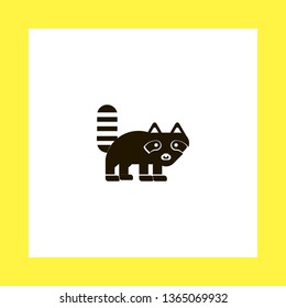 raccoon vector icon. flat design