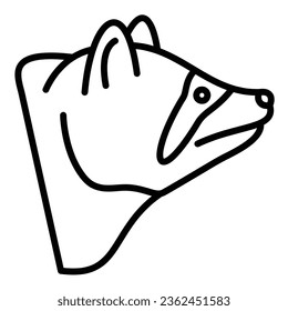 Raccoon Vector Icon, Lineal style icon, from Animal Head icons collection, isolated on white Background