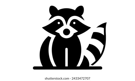 Raccoon vector icon. Wildlife illustration. Wild animal sign. vector illustration on white background