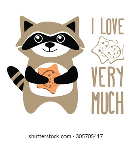 Raccoon. Vector illustration