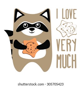 Raccoon. Vector illustration