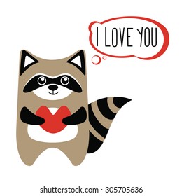 Raccoon. Vector illustration