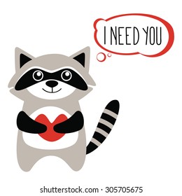Raccoon. Vector illustration